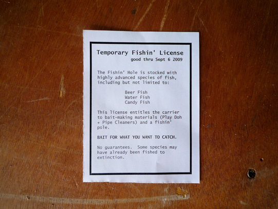 Temporary Fishin' License